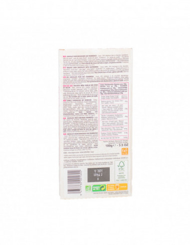 Tablette chocolat noir framboise BIO...