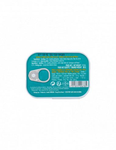 Sardines Huile d'Olive Fleur de sel 115g