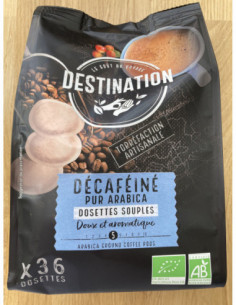 Café Décaféiné Pur Arabica Bio Dosette Souple - Destination