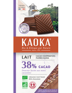 Tablette chocolat lait 38%...