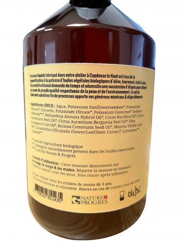 Savon liquide bio bergamote et thé...
