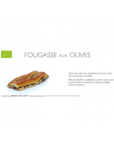 Fougasse aux olives bio