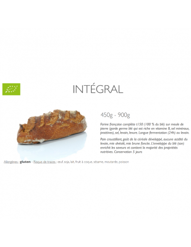 Pain "Intégral" 450g bio