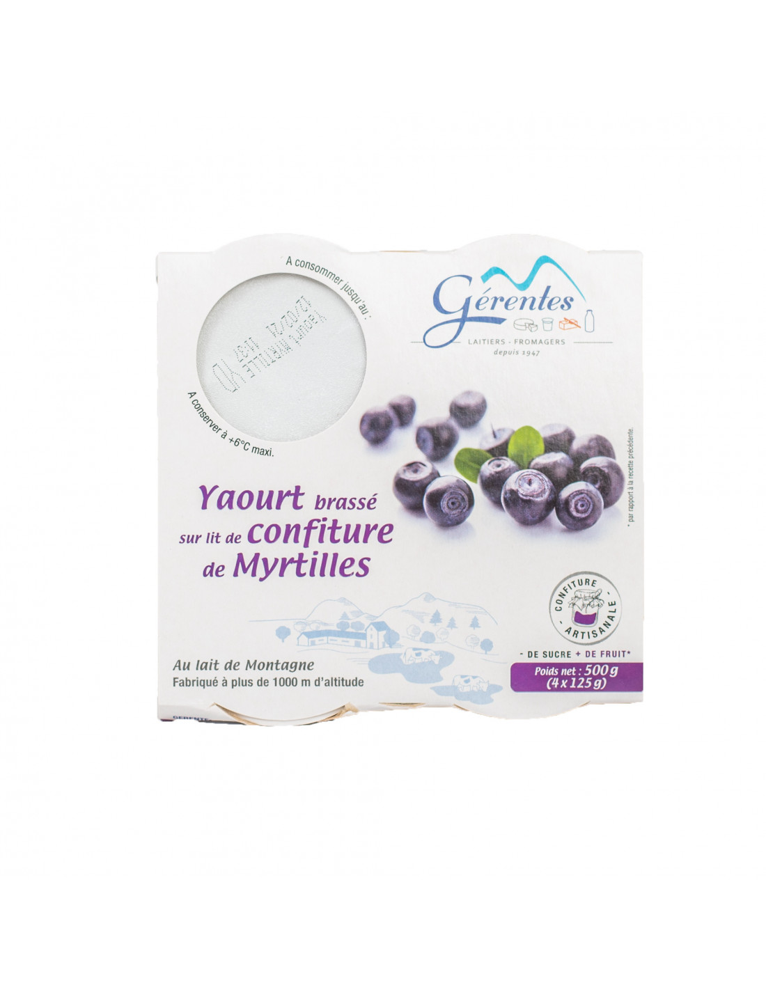 Yaourt aux fruits: yaourt aux myrtilles fait maison