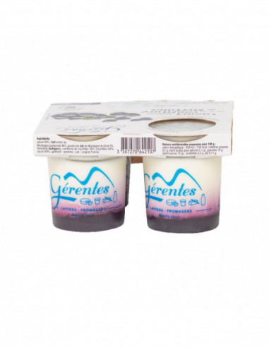Yaourt brassé myrtille 4x125G
