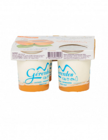 Yaourt brassé abricot 4x125G